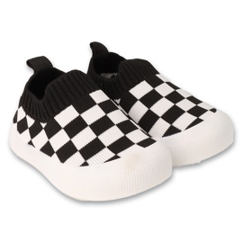 Dětské botičky Befado černé s bílým kostkovaným vzorem 002P060 černý