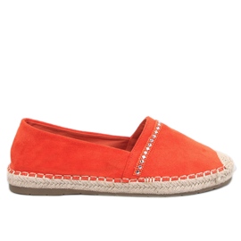 Espadrilles dámské oranžové se zirkony pomerančový