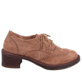 Oxfords Camel High Heels hnědý Oxfords Camel High Heels hnědý