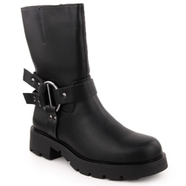 Dámské kožené boty izolované Potocki 54300 WOL277 Black černý