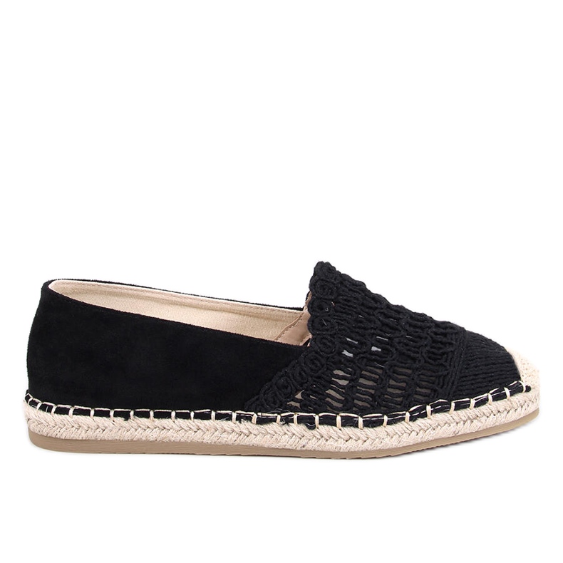 Espadrilles dámské krajkové černé černá
