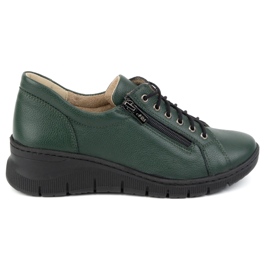 Olivier Dámské kožené boty se silnou podrážkou, 1236 zelená