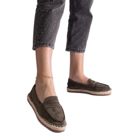 Zelený posuvný espadrilles na platformě zelená Zelený posuvný espadrilles na platformě zelená