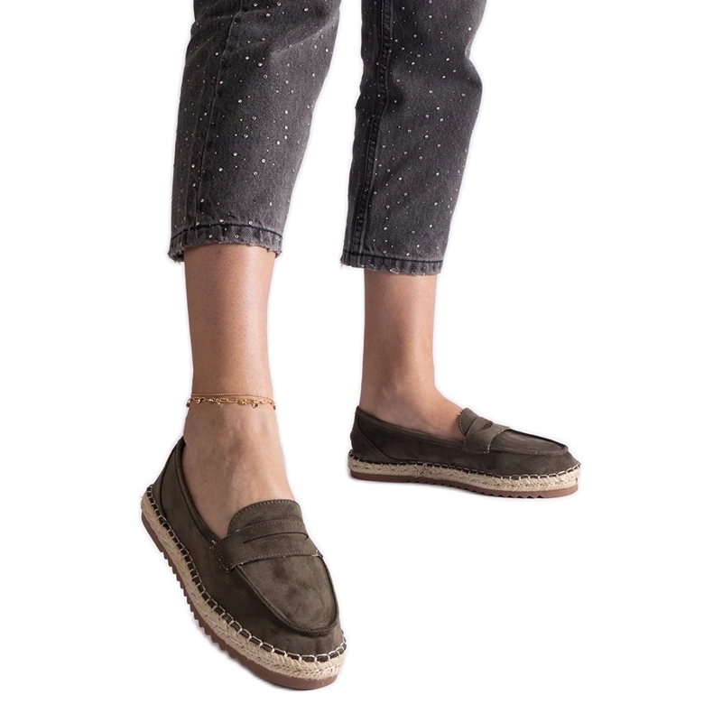 Zelený posuvný espadrilles na platformě zelená Zelený posuvný espadrilles na platformě zelená