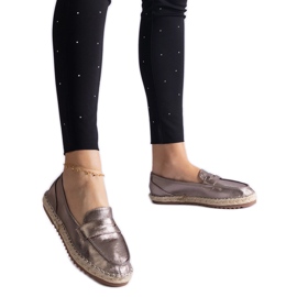 Hnědé posuvné espadrilles na platformě hnědý
