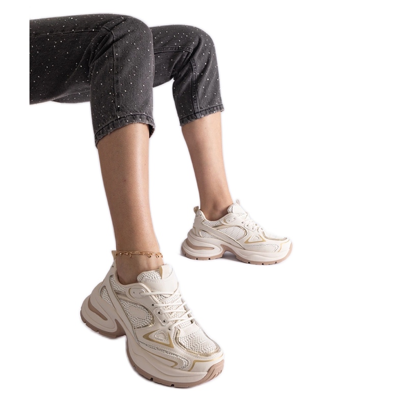 Béžové tenisky s masivní podrážkou béžový Béžové tenisky s masivní podrážkou béžový