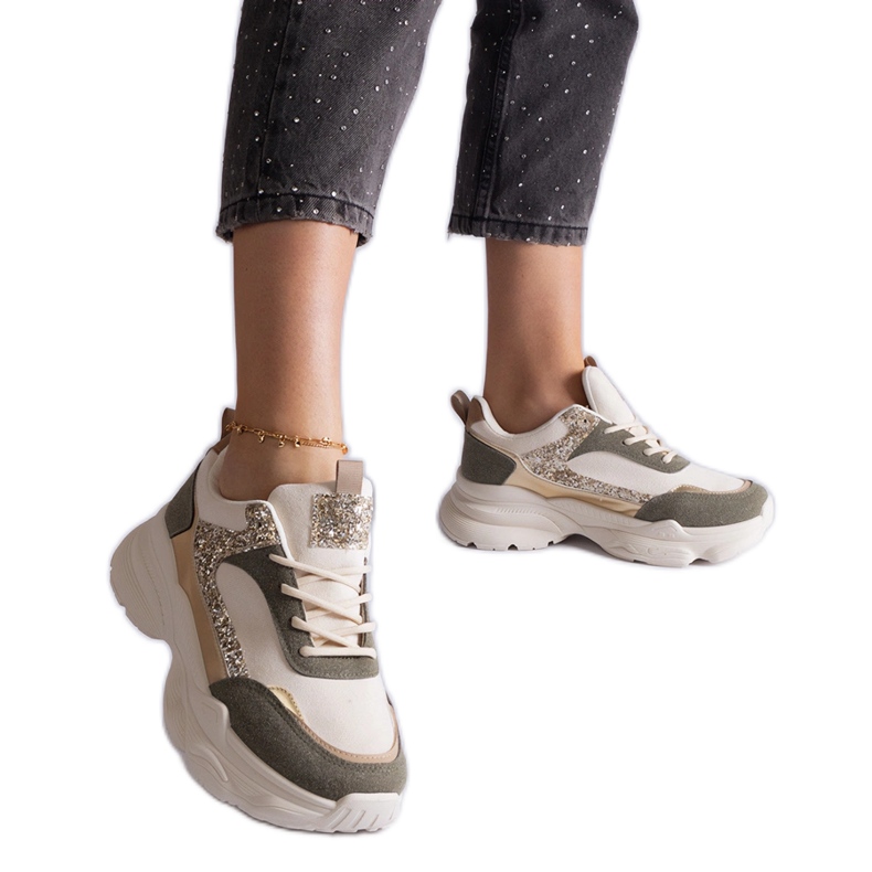 Zelené tenisky se třpytivými vsadkami zelená Zelené tenisky se třpytivými vsadkami zelená