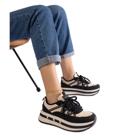 Černé a béžové dámské tenisky černý