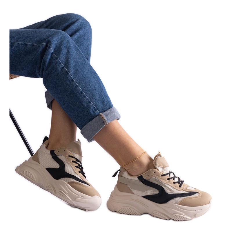 Béžové a černé dámské tenisky béžový Béžové a černé dámské tenisky béžový