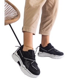 Černé dámské tenisky se třpytkami černý