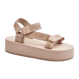 Dámské sandály na platformě Big Star NN274A528 Beige béžový