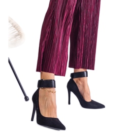 Černá čerpadla na semišové ekologické patě černý