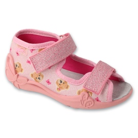 Befado Teddy Bears dětská kožená vložka 342p069 růžová růžový
