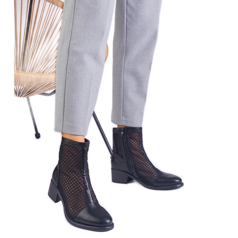 Black Mesh Boots na příspěvku béžový Black Mesh Boots na příspěvku béžový