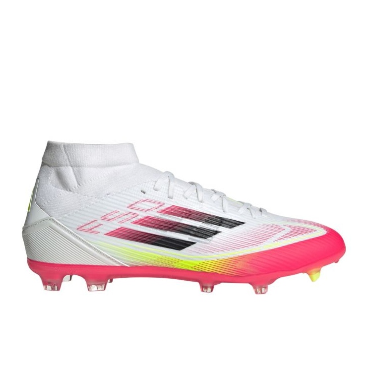 Adidas F50 League FG/Mg Mid Ji0434 Bílé a červené fotbalové boty bílý
