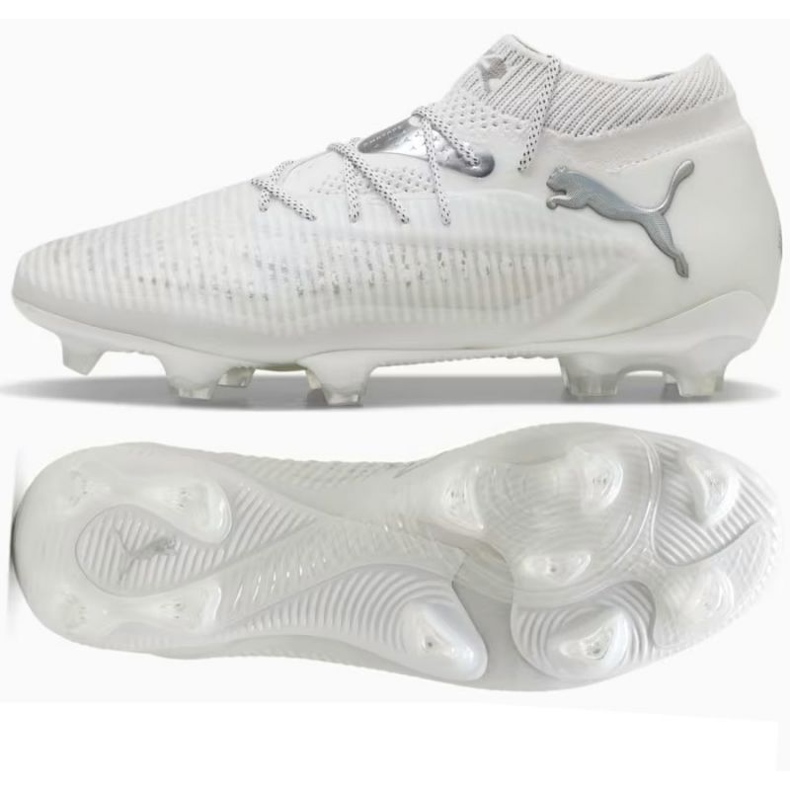 Puma Future 8 Ultimate FG 108138-04 White Shoes s ponožkou bílý