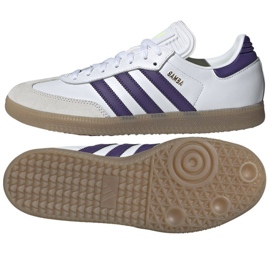 Adidas Samba Messi v ih8161 bílé a fialové boty bílý Adidas Samba Messi v ih8161 bílé a fialové boty bílý