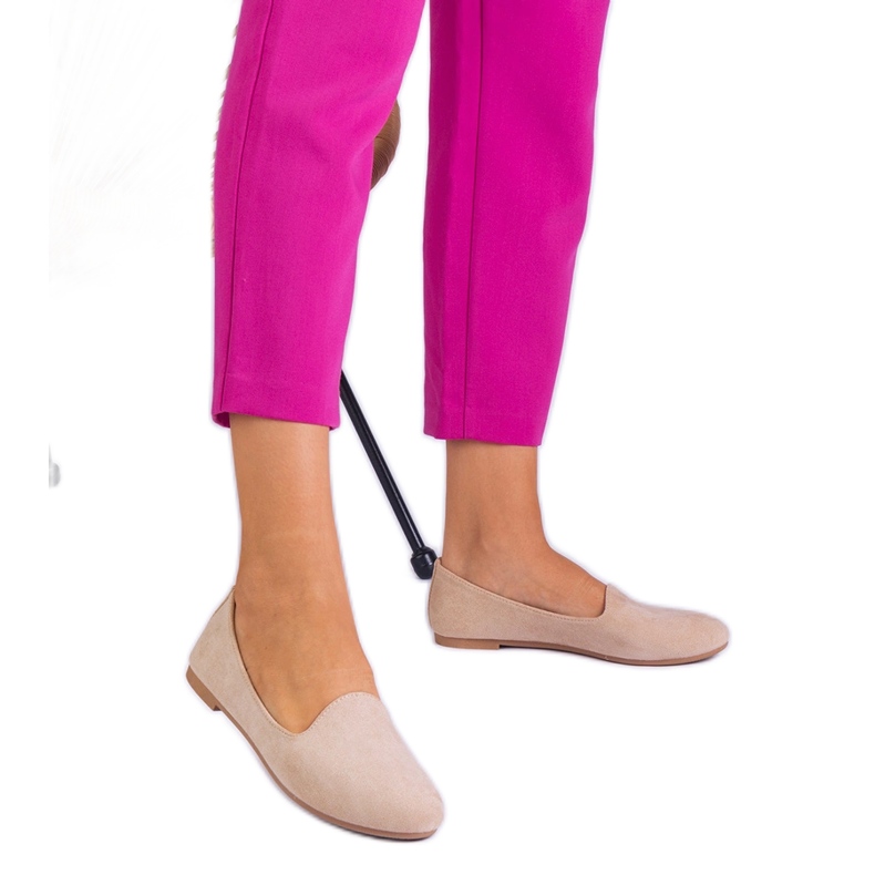 Beige Classic Ballerinas z Ekozamszu béžový Beige Classic Ballerinas z Ekozamszu béžový