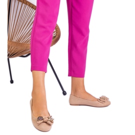 Beige Classic Ballerinas s masolským lukem béžový Beige Classic Ballerinas s masolským lukem béžový