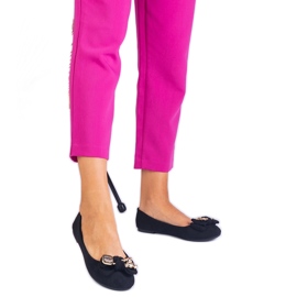 Černé klasické baleríny s lukem černý