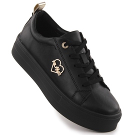 Dámské kožené boty na platformě Czarne Filippo 3533 černá