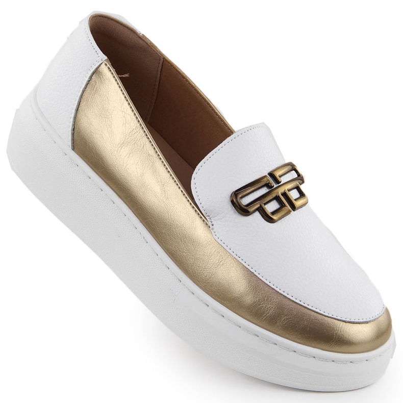 Dámské kožené boty na platformě White Gold T.Sokolski W25-499 bílý
