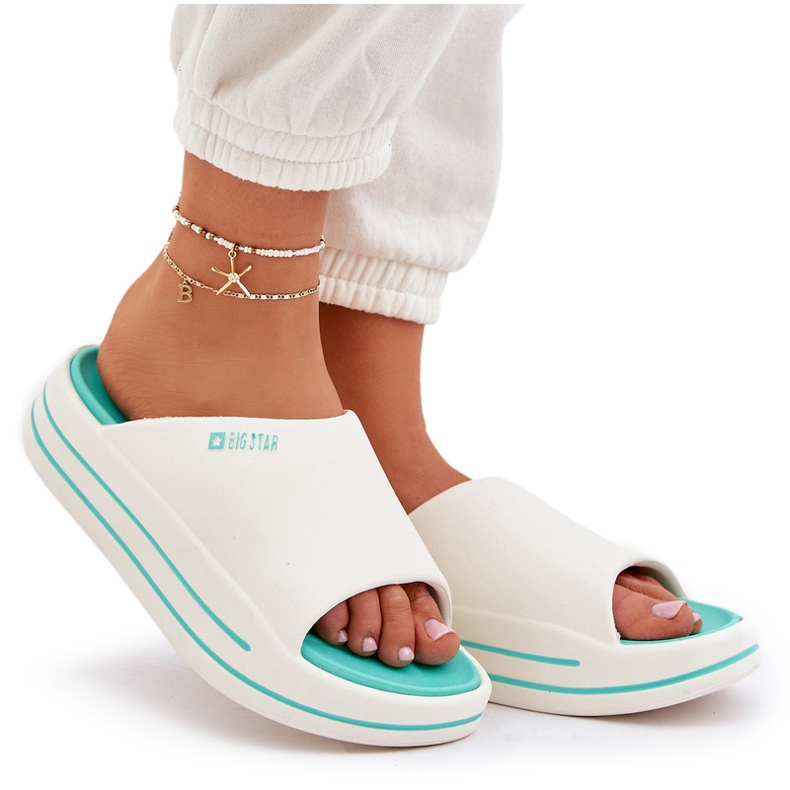 Dámské žabky na platformě Big Star NN274A038 White-Cham bílý Dámské žabky na platformě Big Star NN274A038 White-Cham bílý