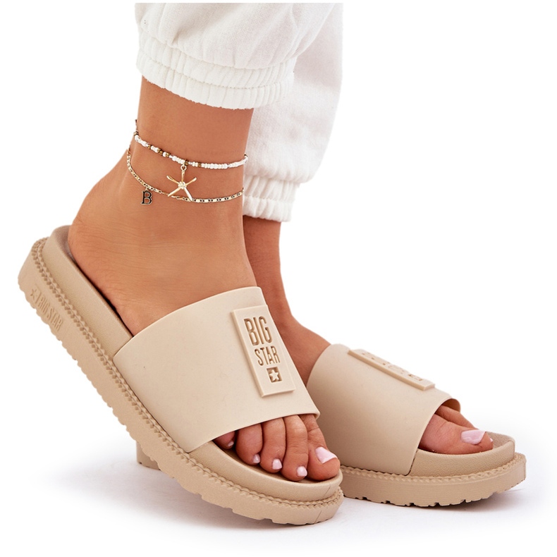 Dámské pantofle Big Star LL274A210 BEIGE béžový