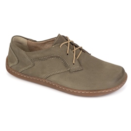 Olivier Naboso ženská minimalistická kožená bota 1082 Olive Nubuk zelený