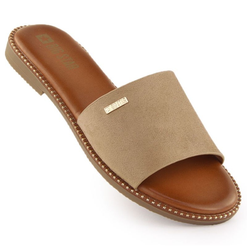 Dámské pantofle Big Star RR274619 BEIGE béžový