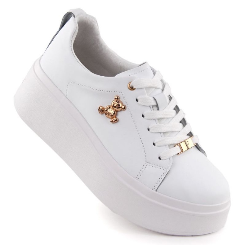 Boty na platformě Filippo Paw593 s medvíjem bílý