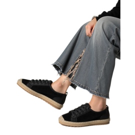 Dámská espadrilles noir krajka černá černý