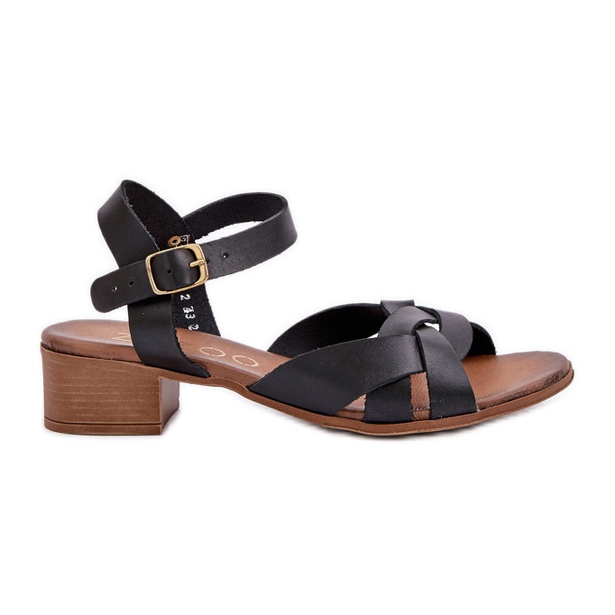 Kožené sandály s jemnou patou zazoo 40372 černá Kožené sandály s jemnou patou zazoo 40372 černá