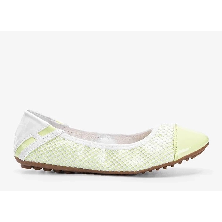 D/GMR Debbieiny zelené pastelové lakované balerínky bílý