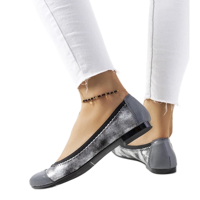 D/GMR Marlin puntíkované stříbrné baleríny stříbrný