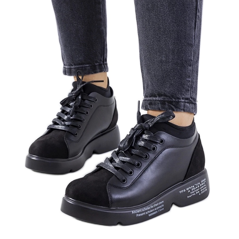 D/GMR Černé tenisky na vysokém podpatku od Ambly černá