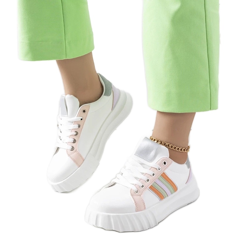 D/GMR Bílé tenisky na platformě Prinsep bílý