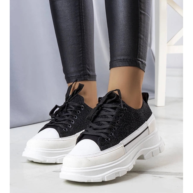 D/GMR Černé tenisky s vysokou podrážkou od Callani černá