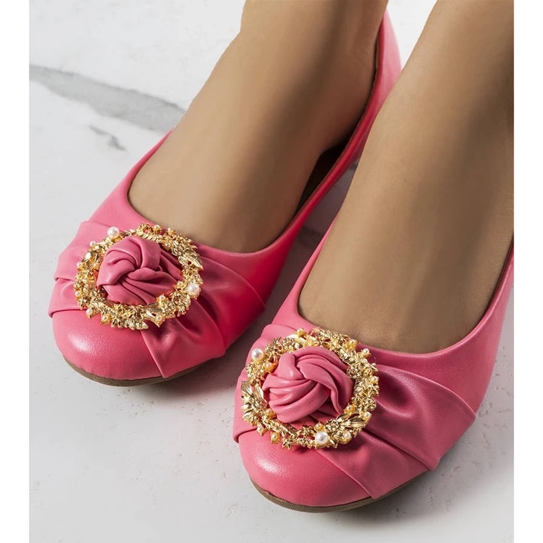 D/GMR Růžové balerínky se zlatým zdobením od Antoinetty růžový D/GMR Růžové balerínky se zlatým zdobením od Antoinetty růžový