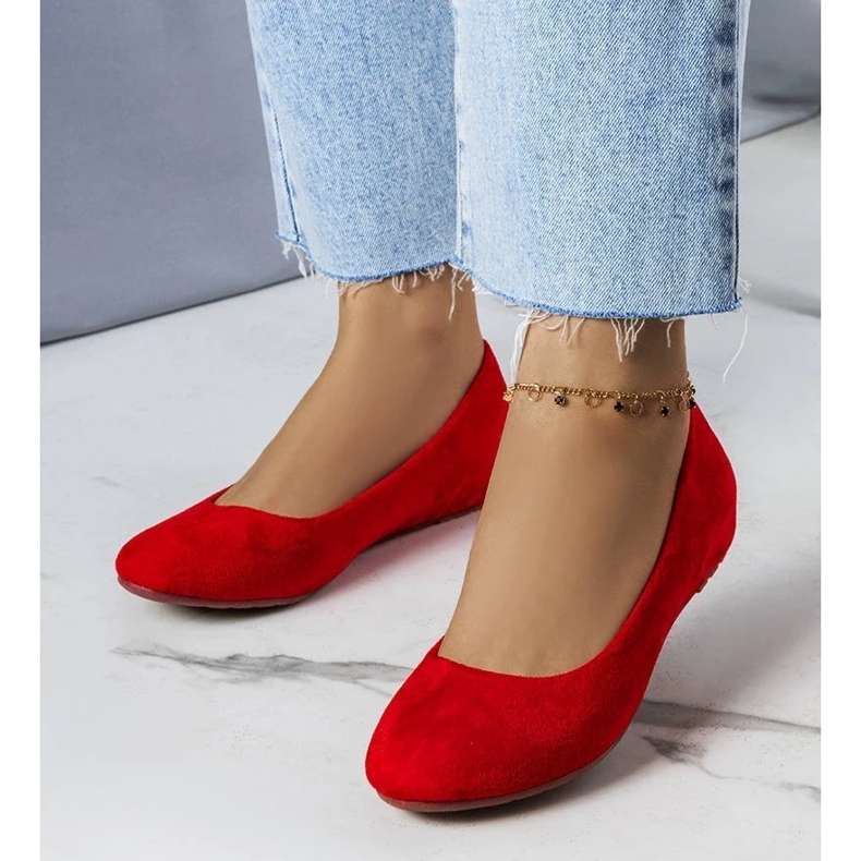 D/GMR Červené balerínky na nízkém klínku od Sylvie