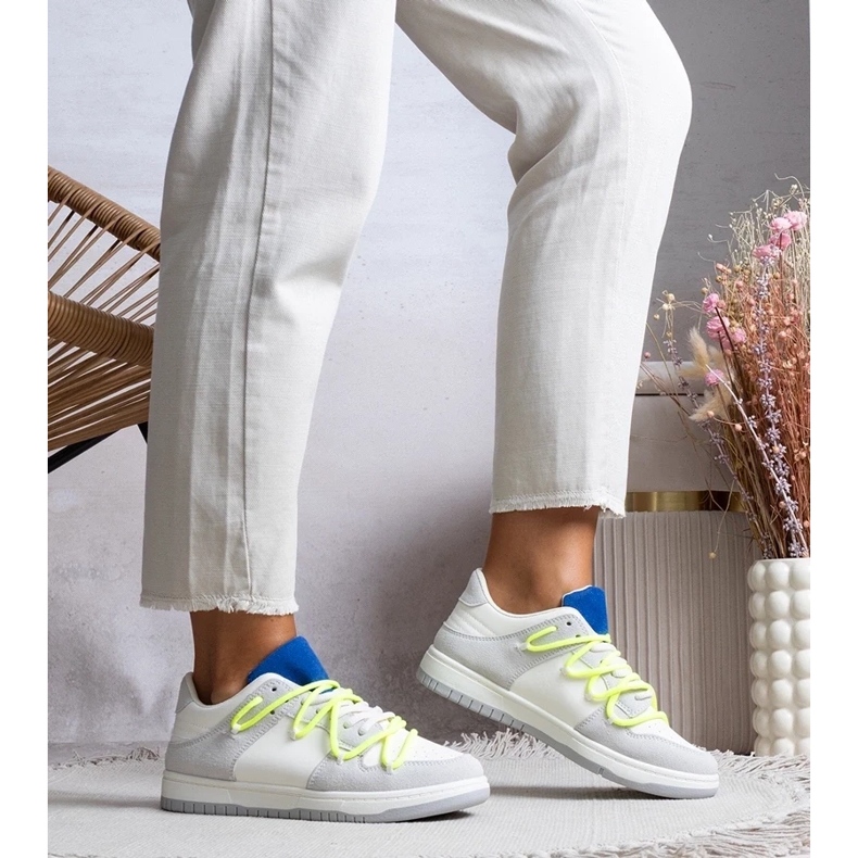 D/GMR Šedé tenisky dámské tenisky s neonovými tkaninami arcobaleno šedá