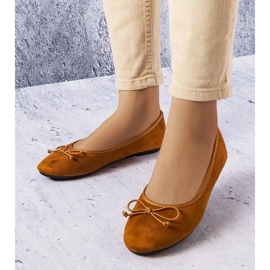 D/GMR Hnědé baleríny s mašlí Chandonnet hnědý