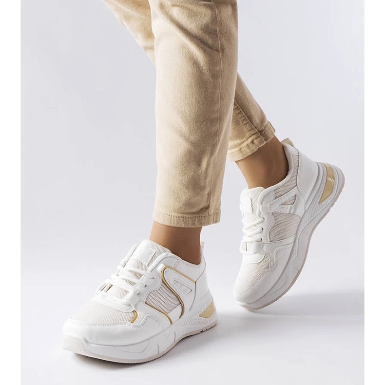 D/GMR Bílé tenisky z kombinovaných materiálů od Caya bílý