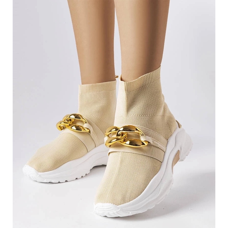 D/GMR Béžové tenisky s řetízkem od Baptiste béžový D/GMR Béžové tenisky s řetízkem od Baptiste béžový