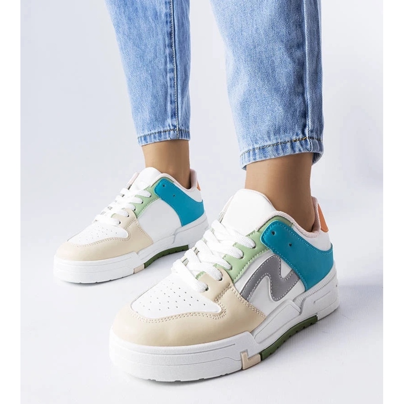 D/GMR Béžové a modré boty na platformě od Harter béžový