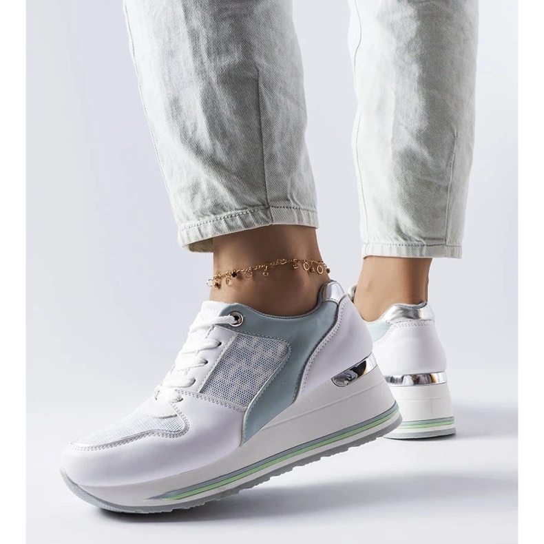 D/GMR Zelené tenisky na klínku od Pouliotte zelená