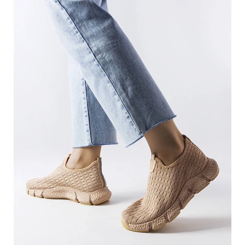 D/GMR Béžové sportovní slip-on tenisky od Obenor béžový