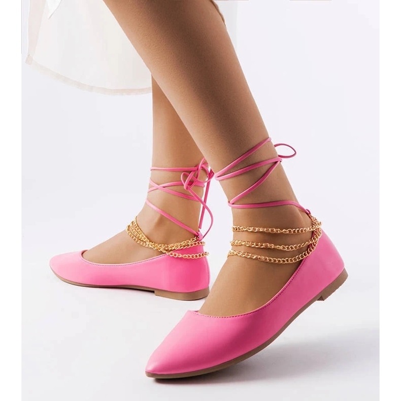 D/GMR Růžové balerínky s ozdobnou sponou od Donat růžový D/GMR Růžové balerínky s ozdobnou sponou od Donat růžový