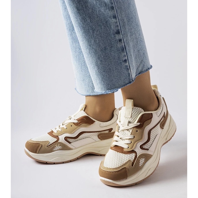 D/GMR Sportovní duté béžové tenisky zelená