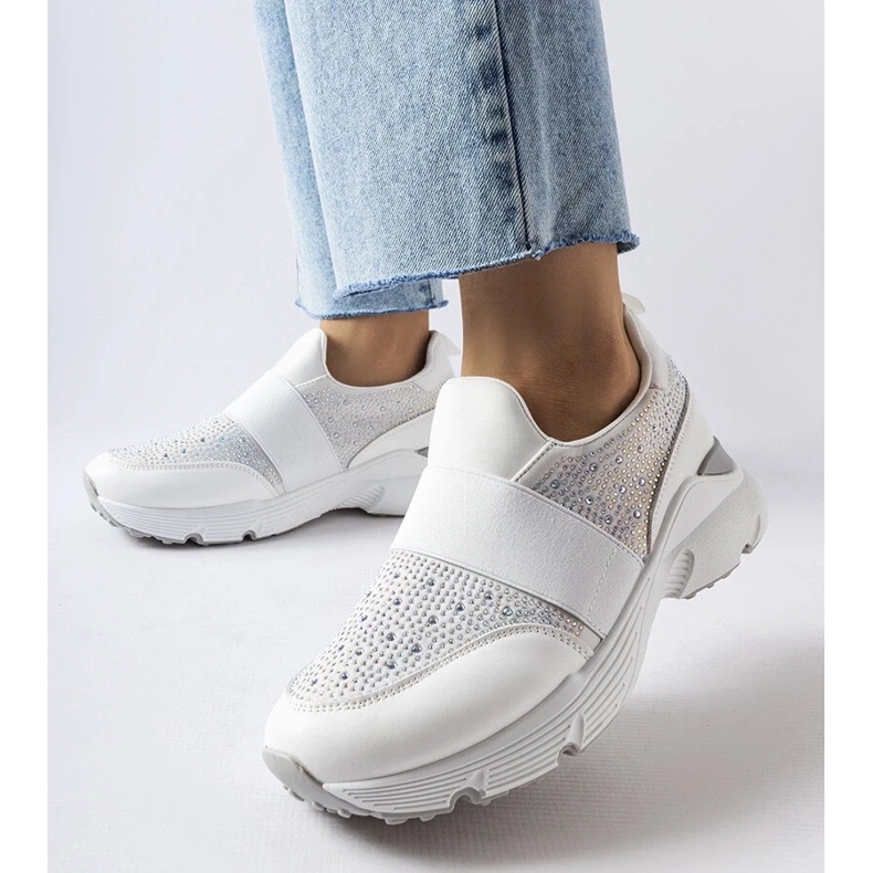 D/GMR Bílé tenisky s kamínky od Algiso bílý